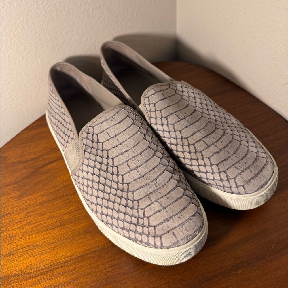 Vince Berlin Leather Python Snakeskin Sneakers Si… - image 2